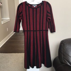 Black and red dot sweater dress